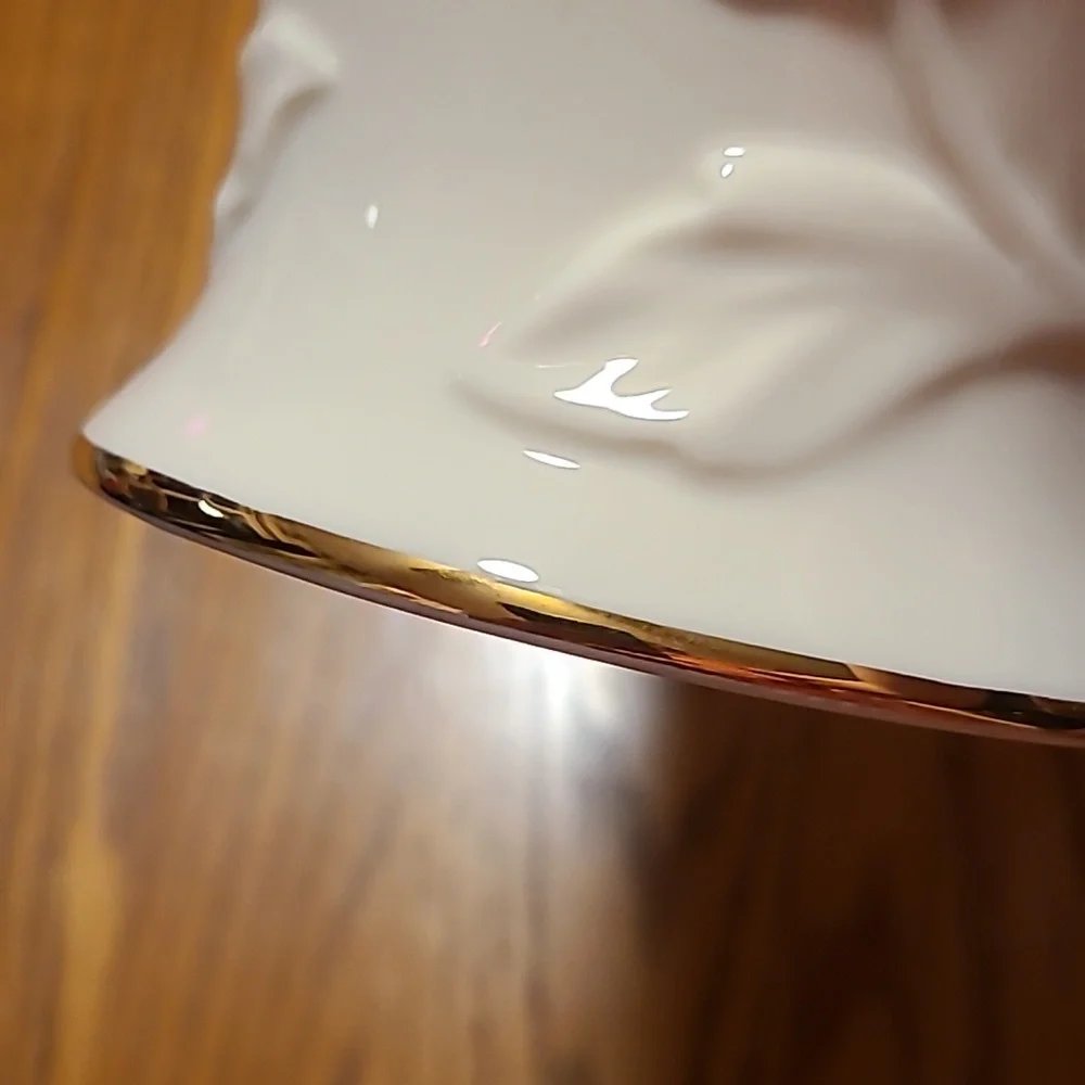 Lenox Ivory Poppy Embossed Floral Vase